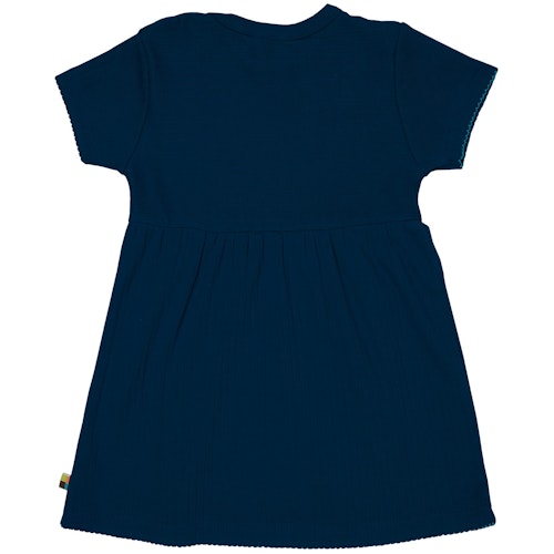 Dehnbares Kleid kurzarm Rippe