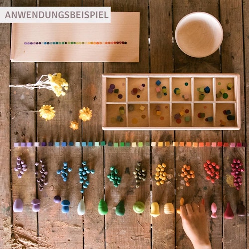 Mis & Match Sortierspiel mit 430 Holzwürfeln und Sortierbox