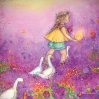 Silhouette Anne Illustraties - Mädchen mit Gänsen