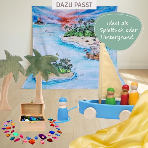 Spieltuch Bio-Baumwolle Piraten 100 x 100 cm