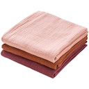 Vorschaubild Mulltuch 3er Pack 65 x 65 cm bordeaux, zimt, rosa