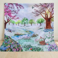 Spieltuch Bio-Baumwolle Ostern Waldlichtung 100 x 100 cm