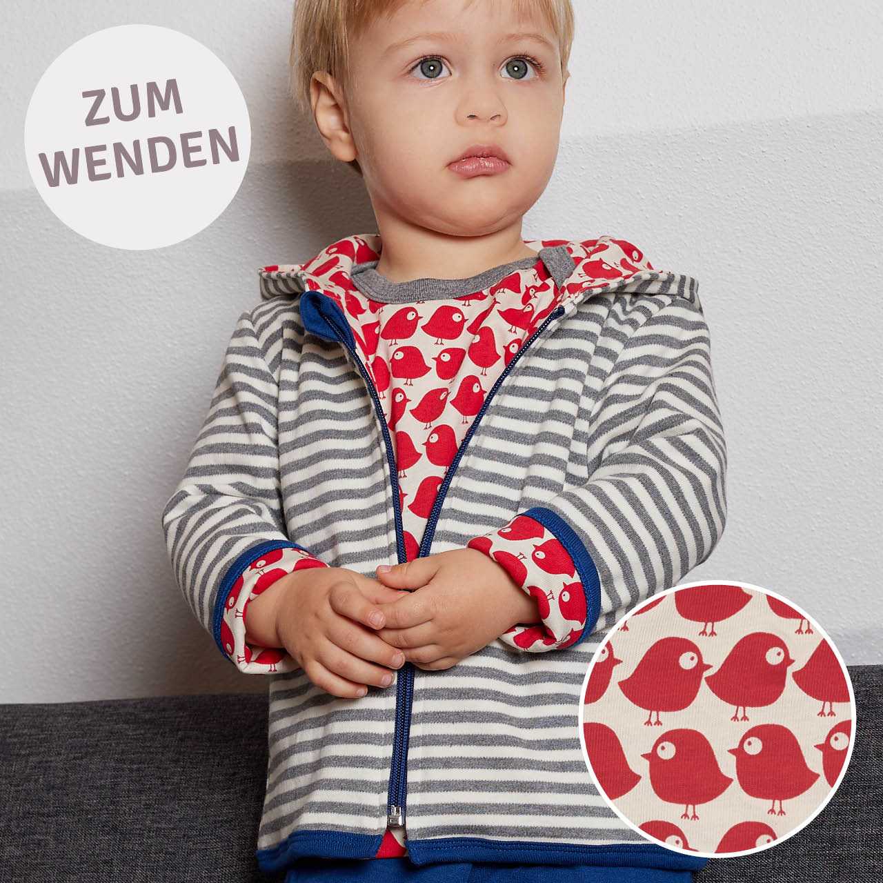 Wendejacke Kapuze Ringel