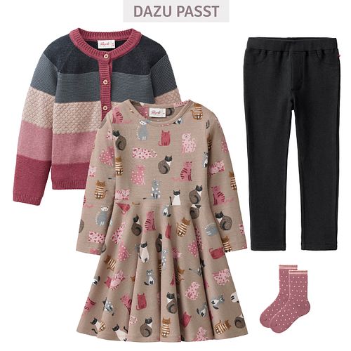 Kleid People Wear Organic langarm Motiv