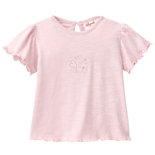 Luftiges T-Shirt Rüschenärmel flieder