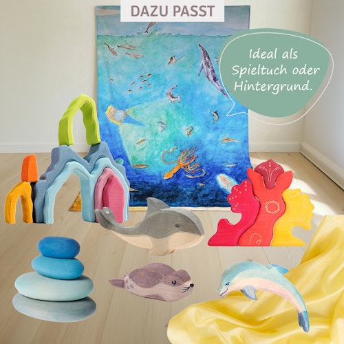 Spieltuch Bio-Baumwolle Tiefsee 150 x 100 cm