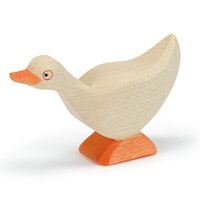 Gans weiss Holzfigur 5,5 cm hoch