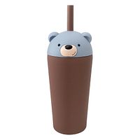 Bestie Sippy isolierter Trinkbecher Edelstahl mit Trinkhalm Bär 720 ml