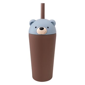Bestie Sippy isolierter Trinkbecher Edelstahl mit Trinkhalm Bär 720 ml