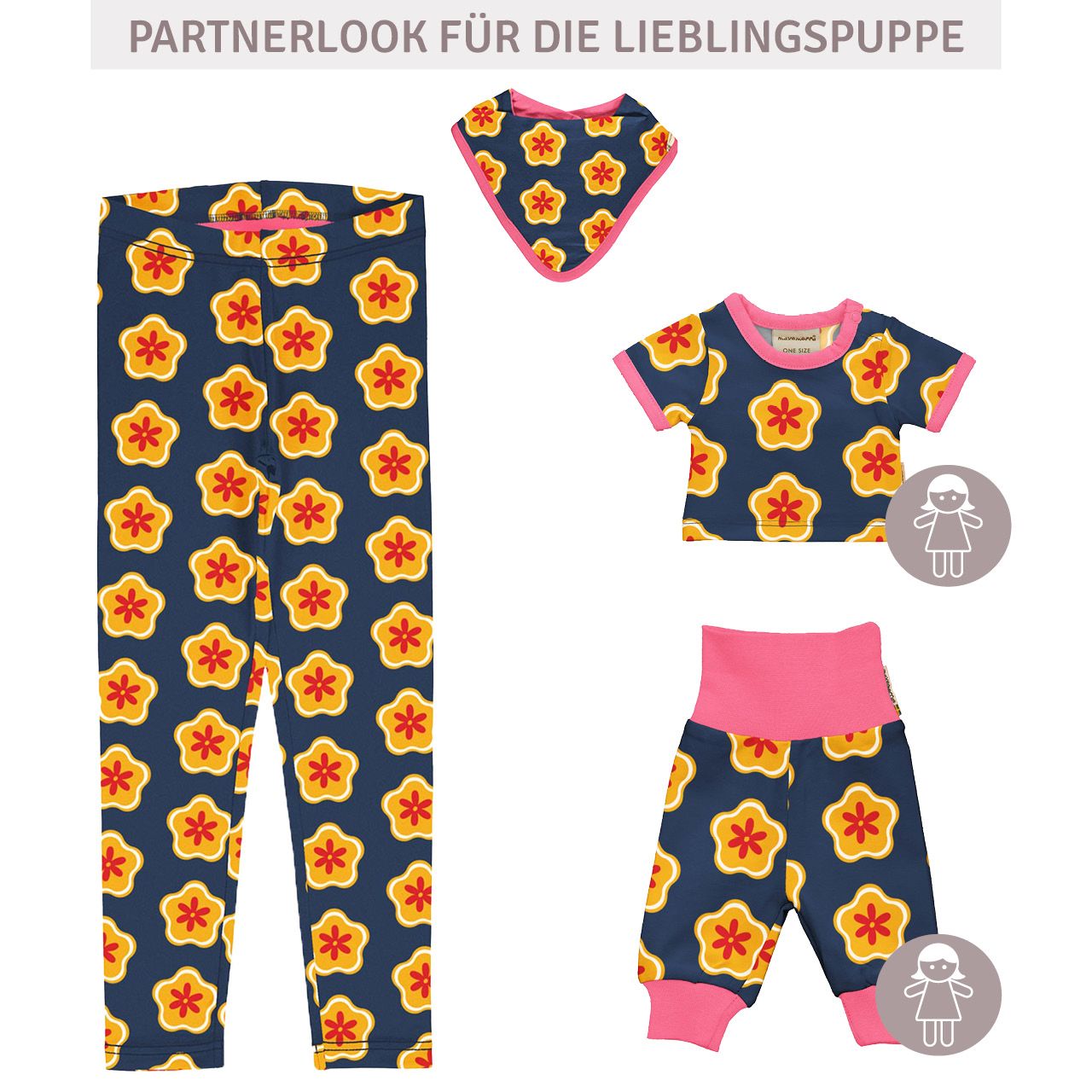 Puppenkleidung Hose Blumen