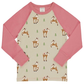 Raglanshirt langarm Rehe beige pink
