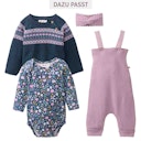 Vorschaubild Edler Jersey Langarmbody Blümchen