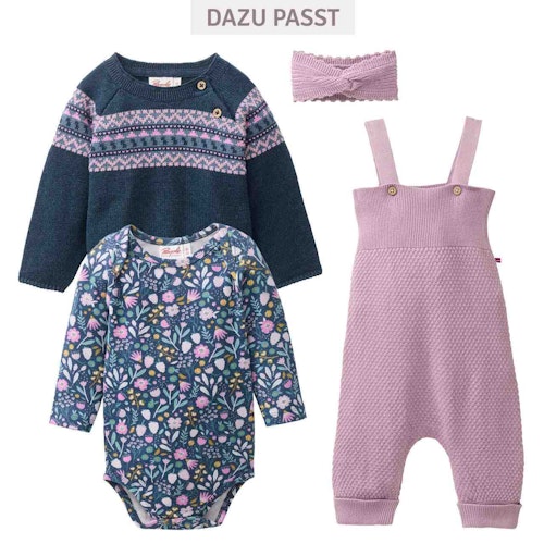 Edler Jersey Langarmbody Blümchen