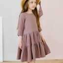 Vorschaubild Flatterkleid Musselin 3/4 Arm