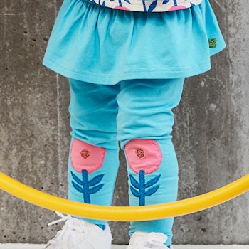 Röckchen Leggings Kniepatches hellblau