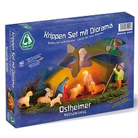 Krippenfiguren Set mit Diorama