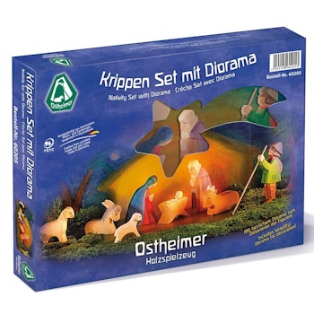 Krippenfiguren Set mit Diorama
