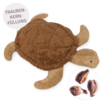 Kleine Schildkröte mit Traubenkernfüllung braun