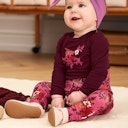 Vorschaubild Edle Krabbelhose Schleife Blumen