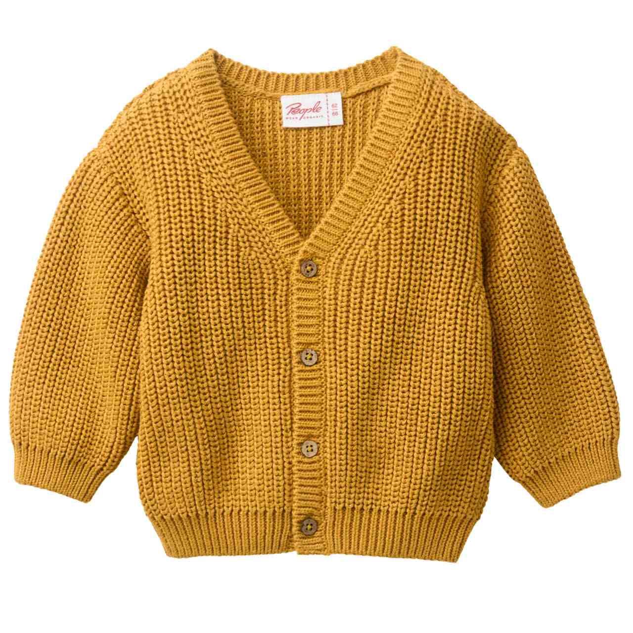 Jacke People Wear Organic Strick Knopfleiste langarm