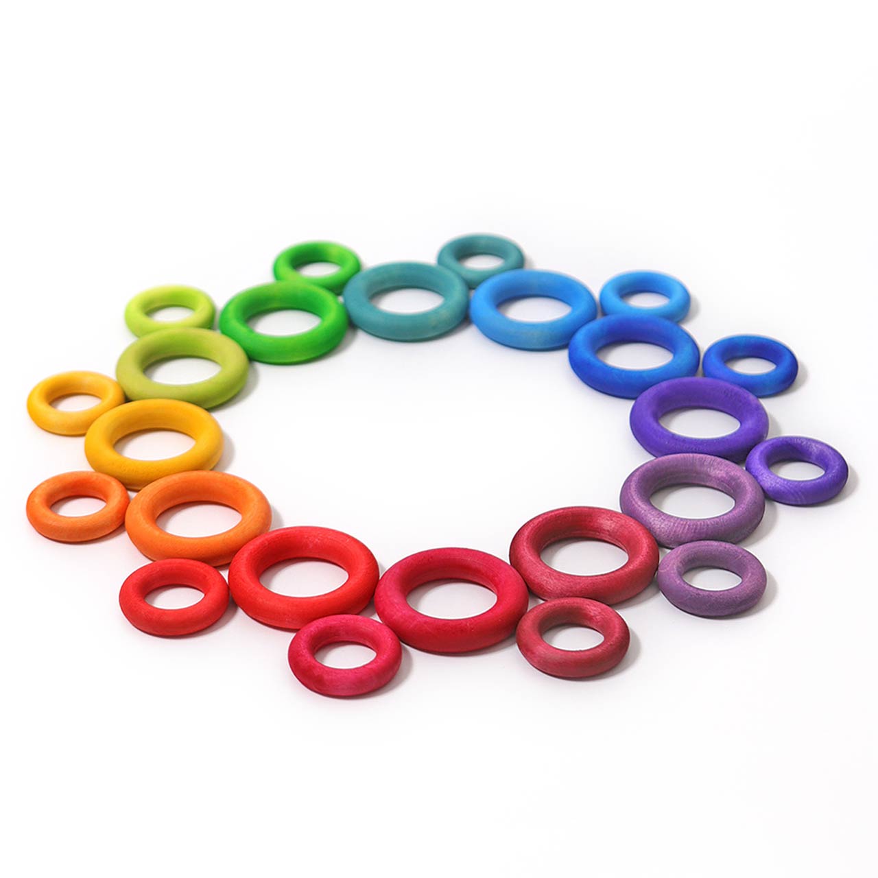 24 Bauringe Holzringe Regenbogen