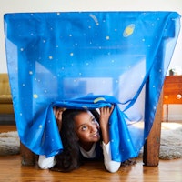 Großes Sternen Spieltuch Seide 178 x 89 cm