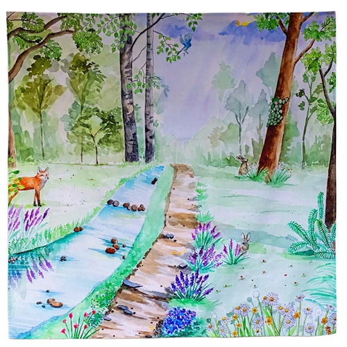 Spieltuch Bio-Baumwolle Wald 100 x 100 cm