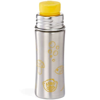 Edelstahl Trinkflasche Sportverschluss Eule gelb