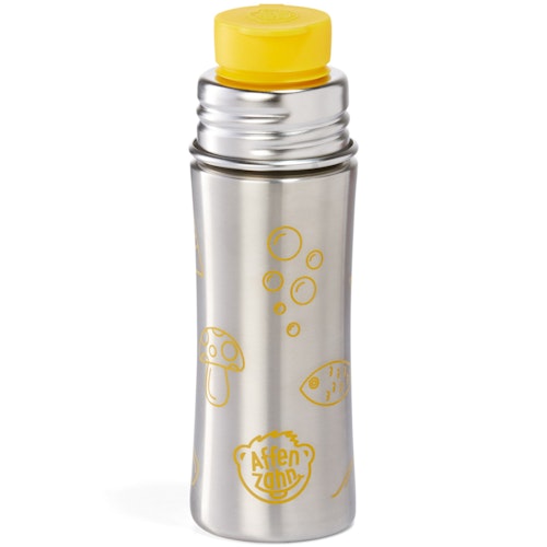 Edelstahl Trinkflasche Sportverschluss Eule gelb