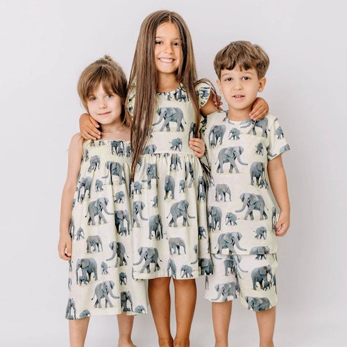 Leichtes Kleid Elefanten-Alloverdruck