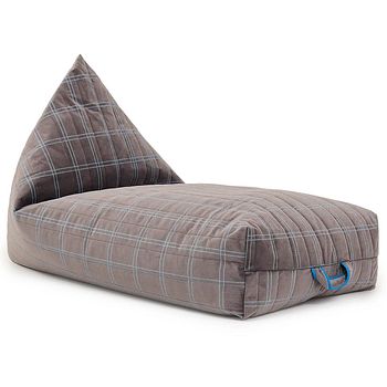 Samt Sitzsack für Kinder grau-blau - 119 x 52 x 70 cm