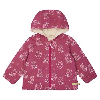 Herbstjacke Plüsch gefüttert Eulen altrosa