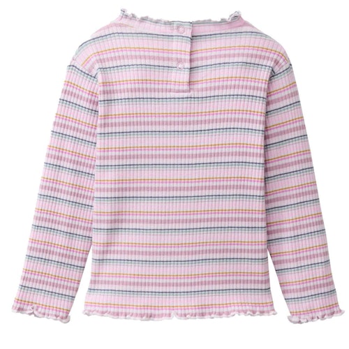 Geripptes Langarmshirt Stehkragen