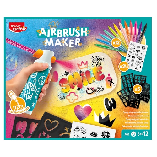 Airbrush Maker Grafitti-Set elektrisch ab 5 Jahren