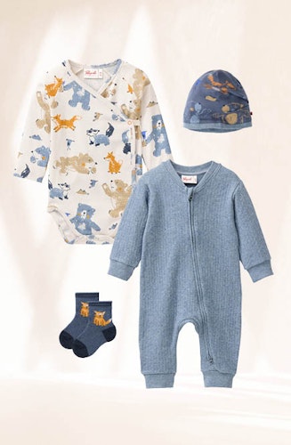 Bequemer Wickelbody langarm Savannentiere