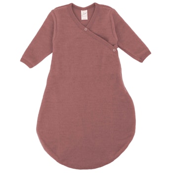 Babyschlafsack Wollplüsch langarm wickeln mauve