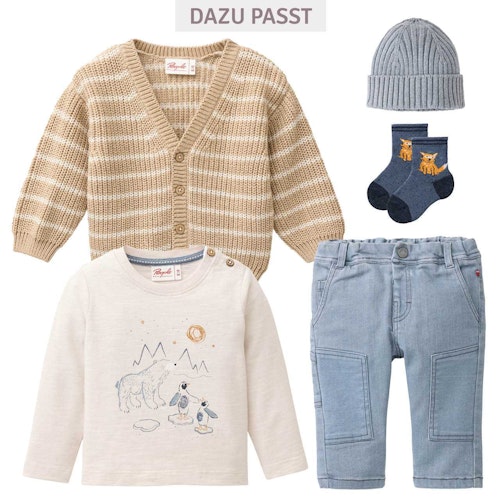 Jersey Langarmshirt Eisbär und Pinguine