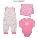 Vorschaubild Wendedecke / Babydecke Kapuze Herz-Motiv rosa