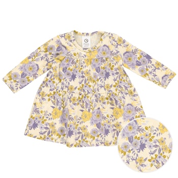 Rüschenkleid langarm Blumen creme