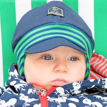 Babymütze mit softem Ohrenschutz Nils UV 80 marine