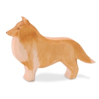 Collie Holzfigur stehend 7,5 cm hoch