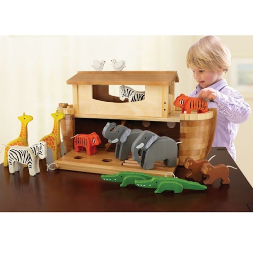 XXL Arche Noah zum Spielen mit 14 Holztieren