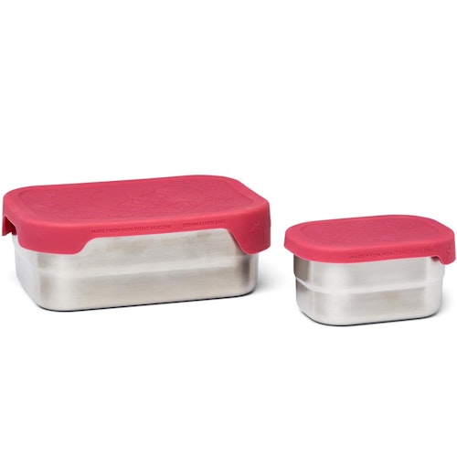 Edelstahl Brotdose für Schule & Freizeit pink Prinzessin