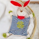 Vorschaubild Bio Schmusetuch Hase mit Glückskleeblatt