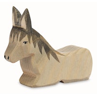 Esel liegend Krippenfigur Holzfigur 8 cm hoch
