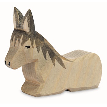 Esel liegend Krippenfigur Holzfigur 8 cm hoch