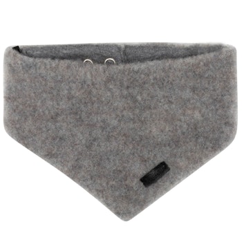 Dickes Wolle Halstuch mit Druckknopf grau