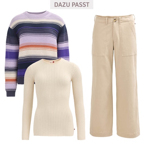 Taillierter Damen Rippstrickpullover