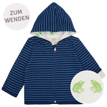 Wendejacke Kapuze Ringel marine