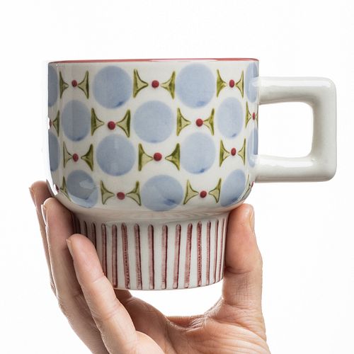 Tasse RETROFLORIA blau 250 ml stapelbar